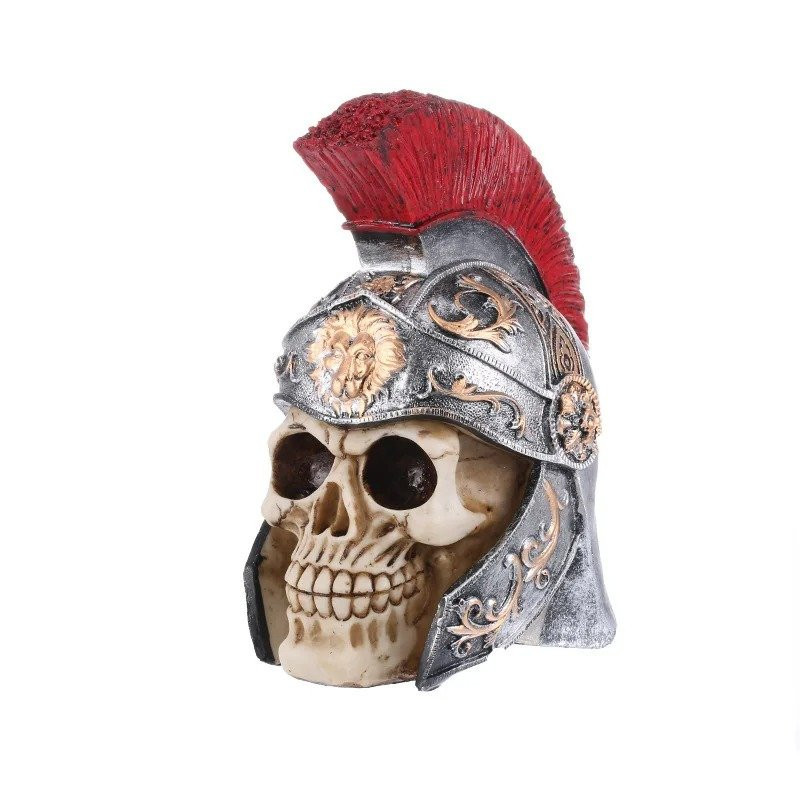 Magnifique Tête de Mort en Résine Casque Centurion