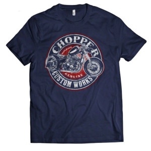 T-Shirt Motard Chopper à Manches Courtes pour Homme - Couleur Violet