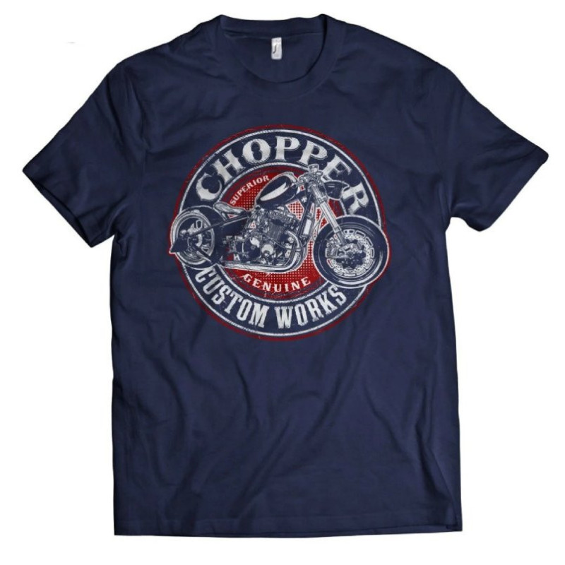 T-Shirt Motard Chopper à Manches Courtes pour Homme - Couleur Violet