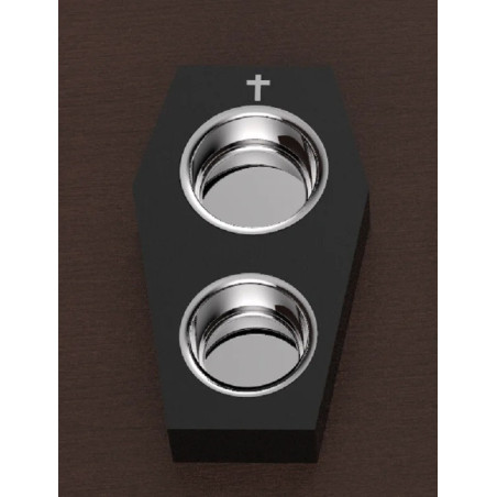 Gamelle Gothique Double pour Animaux de Compagnie avec Motif Croix - Modèle 1