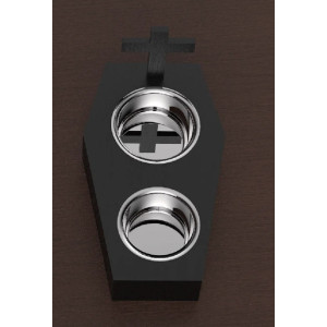 Gamelle Gothique Double pour Animaux de Compagnie avec Motif Croix - Modèle 2