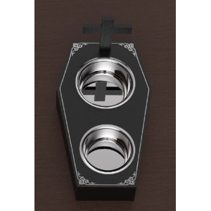Gamelle Gothique Double pour Animaux de Compagnie avec Motif Croix - Modèle 4