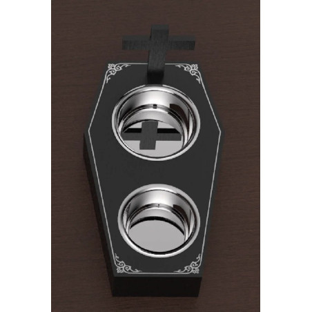 Gamelle Gothique Double pour Animaux de Compagnie avec Motif Croix - Modèle 4