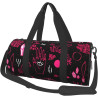 Sac de Sport Rond Design Gothique Sorcière Rose et Noir