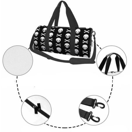 Détails du Sac de Sport Rond Tête de Mort Pirates