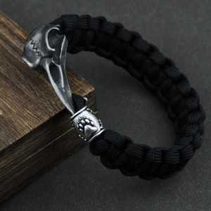 Bracelet Viking Corbeaux d'Odin Hugin et Munin Acier Inoxydable