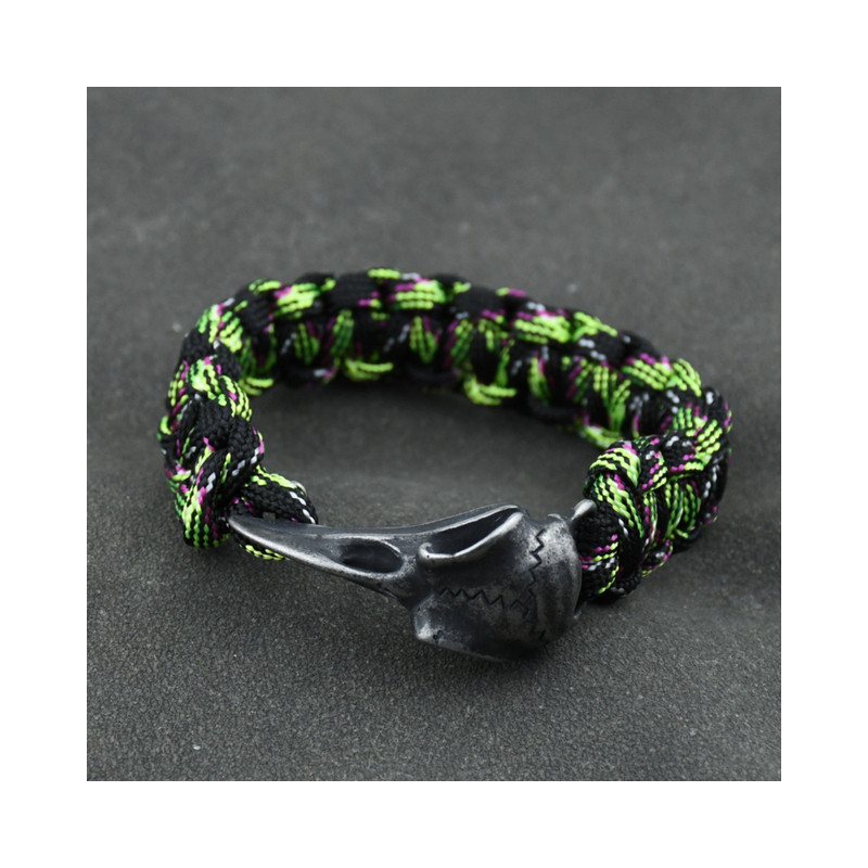 Bracelet Viking Corbeaux d'Odin Hugin et Munin Acier Inoxydable Modèle 2