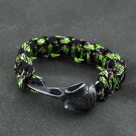 Bracelet Viking Corbeaux d'Odin Hugin et Munin Acier Inoxydable Modèle 2