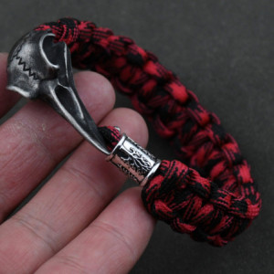 Bracelet Viking Corbeaux d'Odin Hugin et Munin Acier Inoxydable Modèle 14