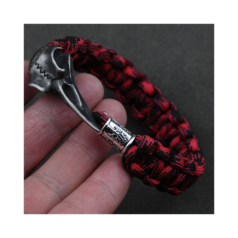 Bracelet Viking Corbeaux d'Odin Hugin et Munin Acier Inoxydable Modèle 14