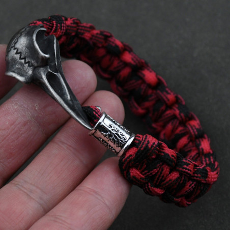 Bracelet Viking Corbeaux d'Odin Hugin et Munin Acier Inoxydable Modèle 14