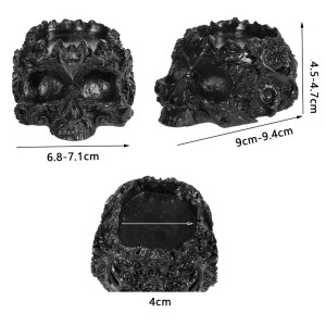 Dimensions  Bougeoir Tête de Mort Style Gothique