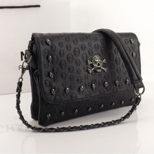 vue sangle du Sac à Main Tête de Mort Pirate Strass et Rivets Skull