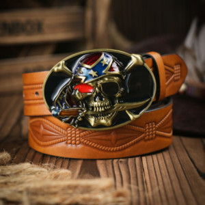 Ceinture Tête de Mort Boucle de Ceinture Cowboy Skull Patriote