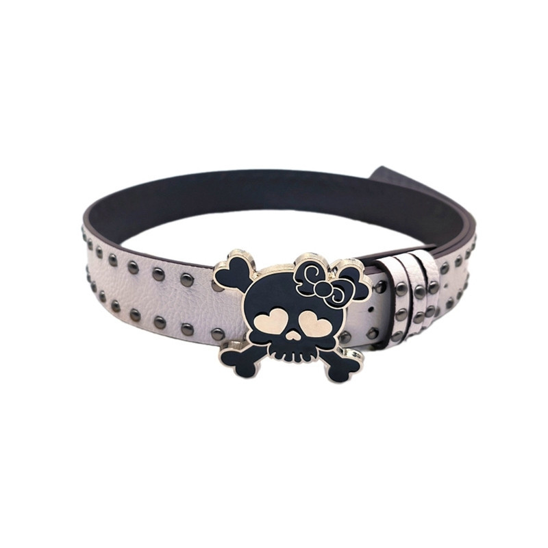 Ceinture Tête de Mort  Charm Skull Color Pop Modèle Blanc