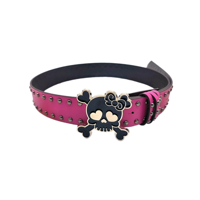 Ceinture Tête de Mort  Charm Skull Color Pop Modèle Rose