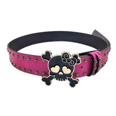 Ceinture Tête de Mort  Charm Skull Color Pop Modèle Rose