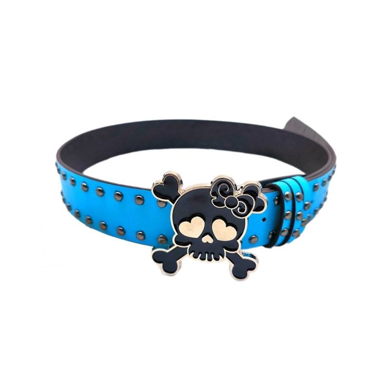 Ceinture Tête de Mort  Charm Skull Color Pop Modèle Bleu