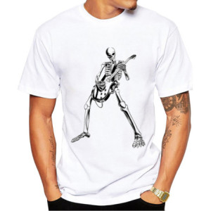 T-shirt  Squelette Guitariste Guitare électrique Metal - Modèle 2