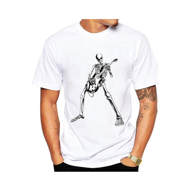T-shirt  Squelette Guitariste Guitare électrique Metal - Modèle 2