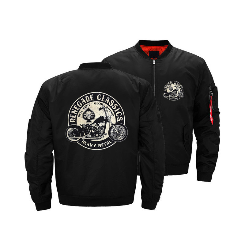 Veste Bombers Veste Moto Grand Logo Biker Renegade Classics Couleur Noir