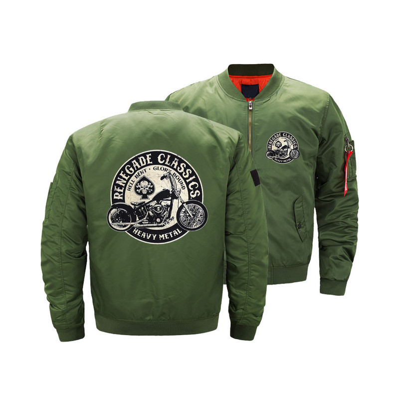 Veste Bombers Veste Moto Grand Logo Biker Renegade Classics Couleur Kaki