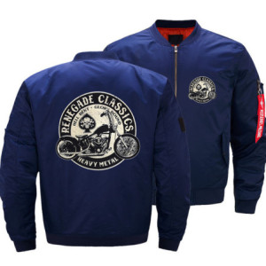 Veste Bombers Veste Moto Grand Logo Biker Renegade Classics Couleur Bleu