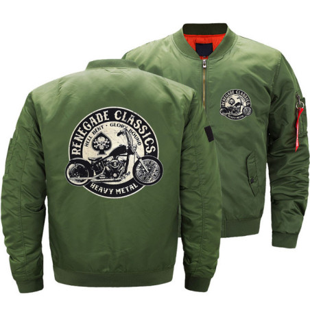 Veste Bombers Veste Moto Grand Logo Biker Renegade Classics Couleur Kaki