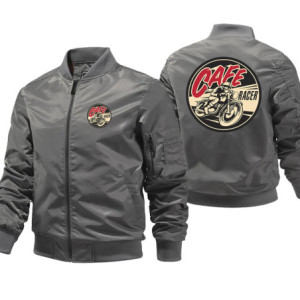 Veste Bombers Motard Café Racer Couleur Gris