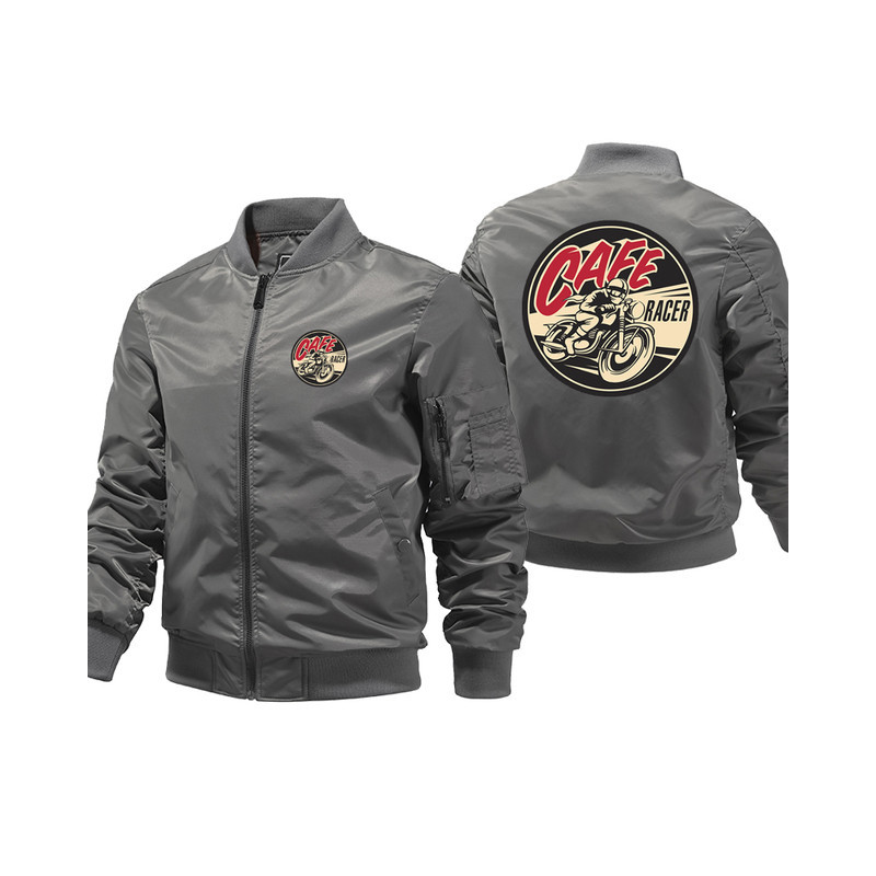 Veste Bombers Motard Café Racer Couleur Gris