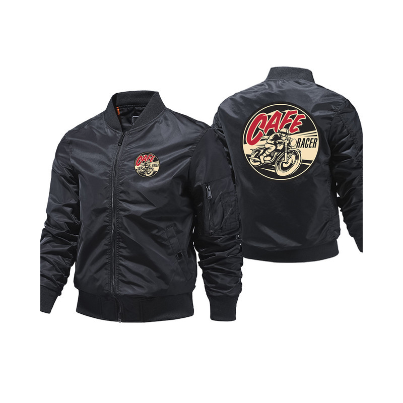 Veste Bombers Motard Café Racer Couleur Noir