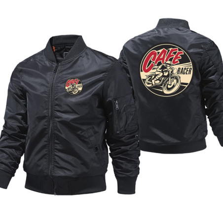 Veste Bombers Motard Café Racer Couleur Noir