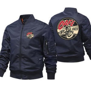 Veste Bombers Motard Café Racer Couleur Bleu marine