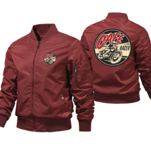 Veste Bombers Motard Café Racer Couleur Rouge