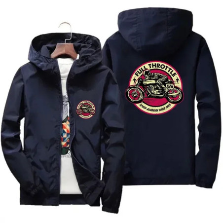 Veste Coupe-Vente Motard Full Throttle Couleur Bleu Marine