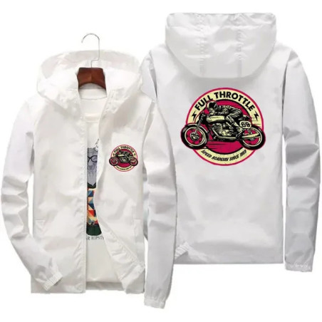 Veste Coupe-Vente Motard Full Throttle Couleur Blanc
