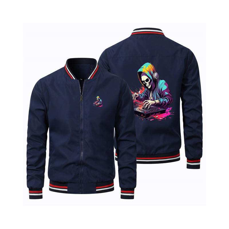 Vestes Bomber DJ Squelette Music Session Couleur Bleur marine