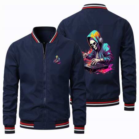Vestes Bomber DJ Squelette Music Session Couleur Bleur marine