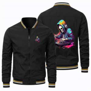 Vestes Bomber DJ Squelette Music Session Couleur Noir