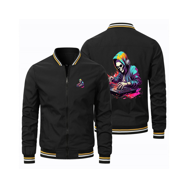 Vestes Bomber DJ Squelette Music Session Couleur Noir