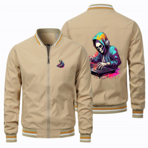Vestes Bomber DJ Squelette Music Session Couleur Beige