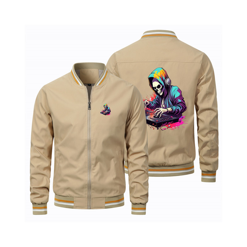 Vestes Bomber DJ Squelette Music Session Couleur Beige