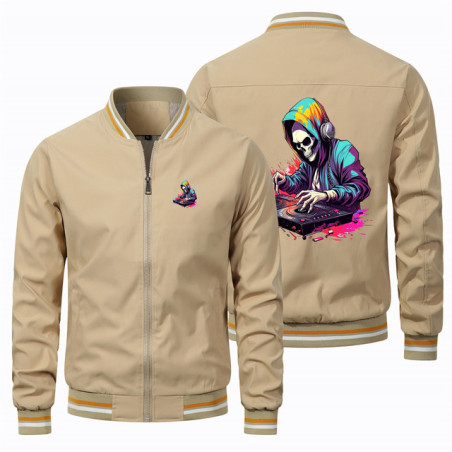 Vestes Bomber DJ Squelette Music Session Couleur Beige