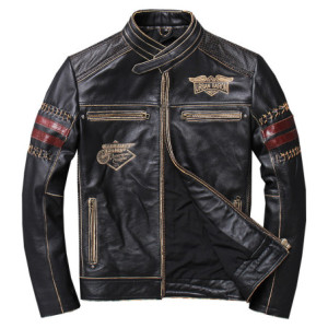 Veste Cuir Tête de Mort Skull Biker Esprit Custom Américain