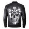 Blouson Moto Tête de Mort Skull Brillant