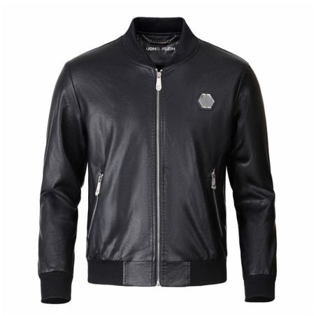Vue Face du Blouson Moto Tête de Mort Skull Brillant