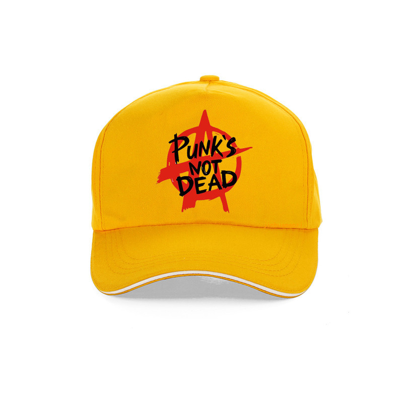 Casquette Punk Rock Anarchie Punk Is Not Dead Couleur Jaune