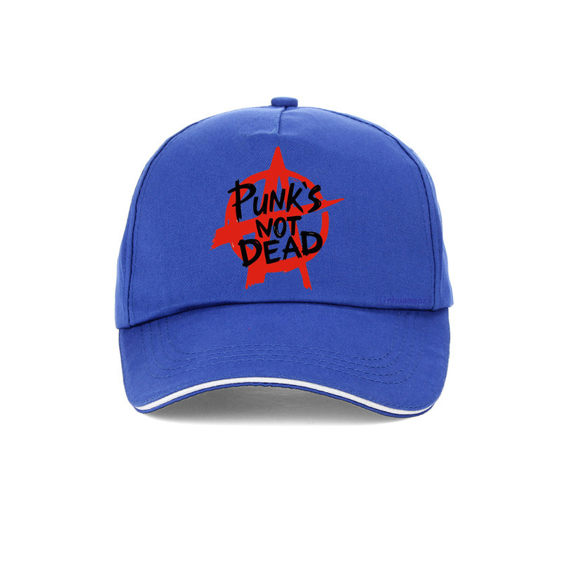 Casquette Punk Rock Anarchie Punk Is Not Dead Couleur Bleu