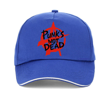 Casquette Punk Rock Anarchie Punk Is Not Dead Couleur Bleu