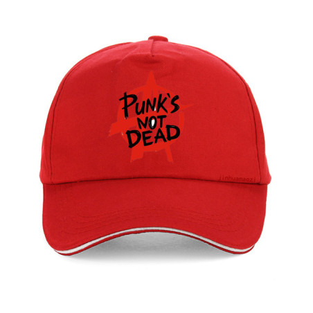 Casquette Punk Rock Anarchie Punk Is Not Dead Couleur Rouge